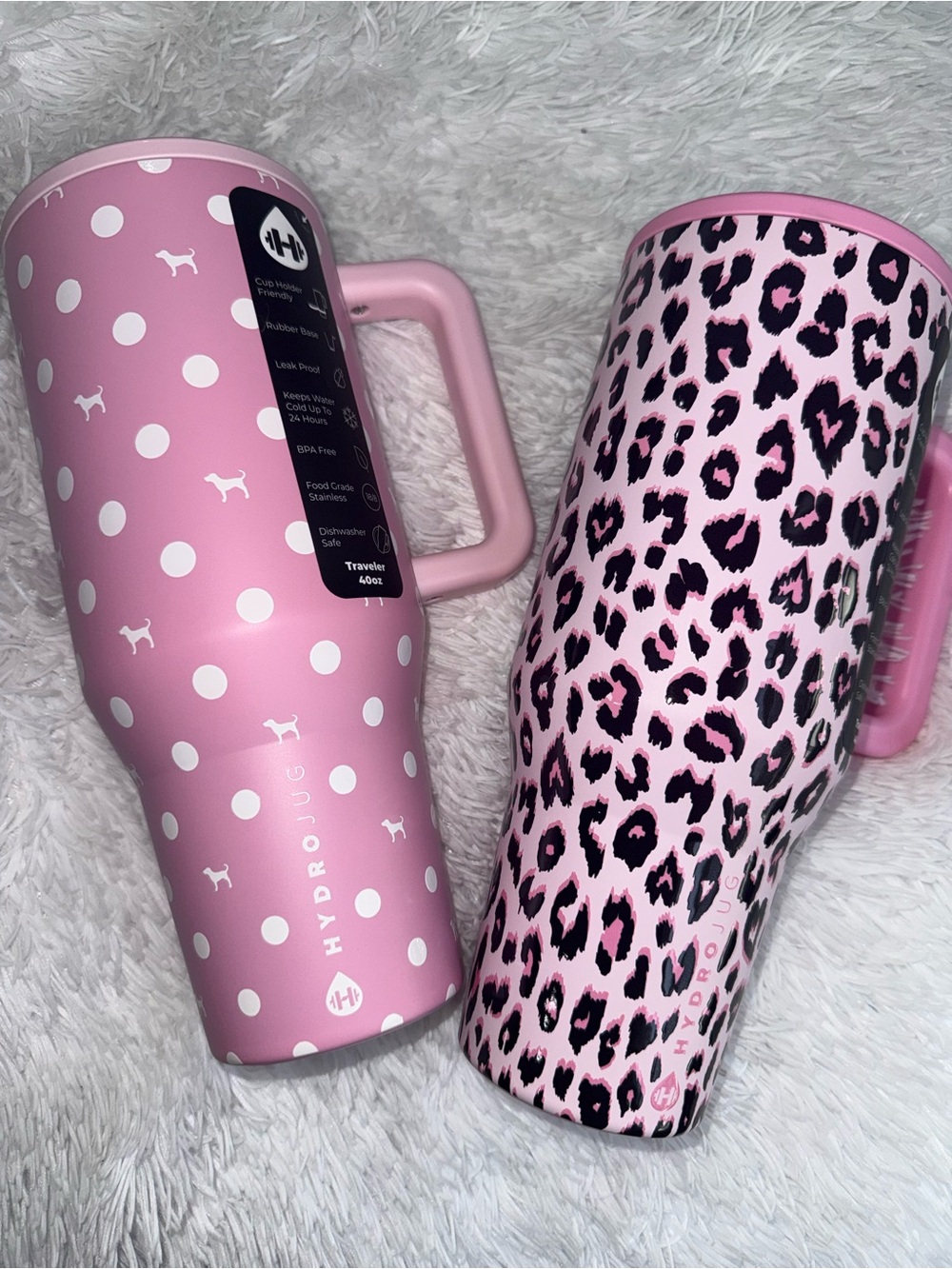 HydroJug Pink Polka Dot & Pink Leopard victoria secret